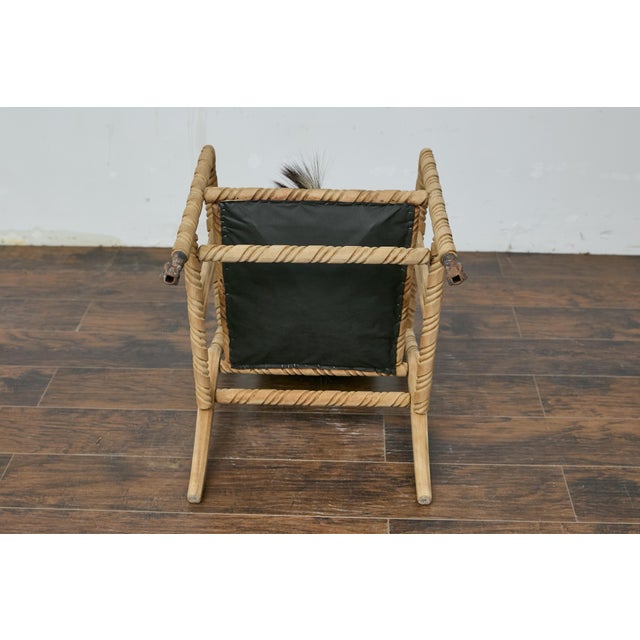 Victorian Late Victorian Oak Barley Twist Armchair with Zebra Hide, Ball and Claw Feet For Sale - Image 3 of 12