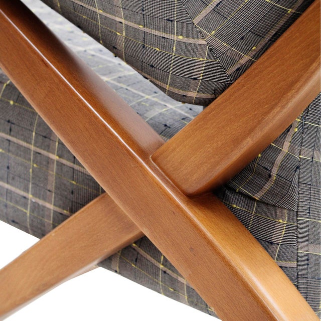 Mid-Century Modern Italian Lounge Chair in Wool and Ash by Franco Albini for Arflex, 1950 For Sale - Image 6 of 9