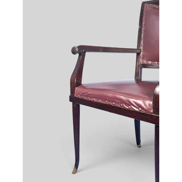 Mid-Century Italian Leather Desk Armchair by Vittorio Dassi, 1950s For Sale - Image 11 of 16