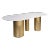 Balmain White Oval Stone Top Dining Table for 6 For Sale