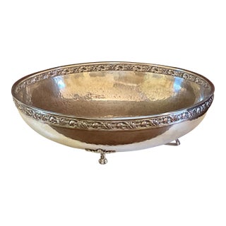 19th Century Silver on Copper Hand Hammered Arts and Craft Footed Bowl Made by Connell 83 Cheapside, London For Sale