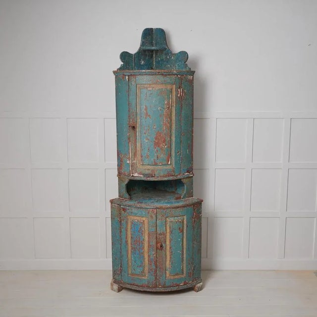 Swedish Folk Corner Cabinet For Sale - Image 5 of 13