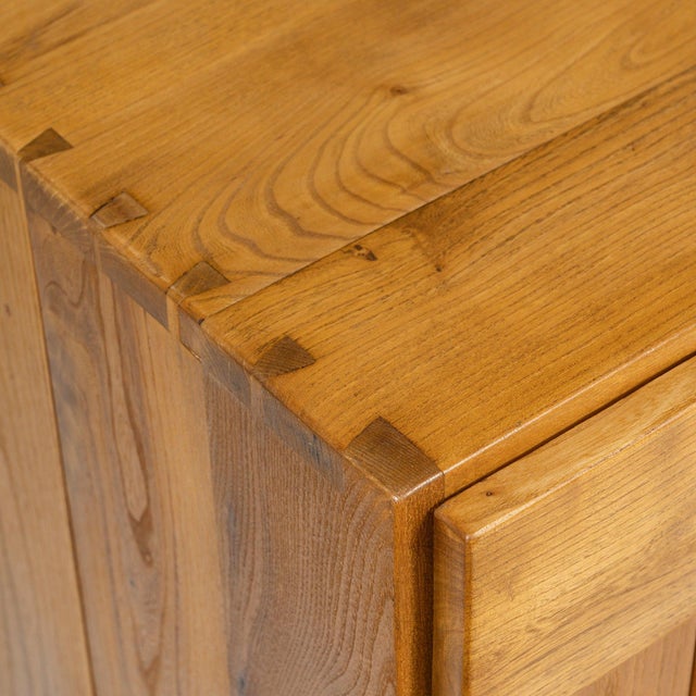 2-Door Buffet in Elm attributed to Maison Regain, 1970 For Sale - Image 14 of 16