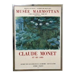 Vintage Framed Monet Poster For Sale