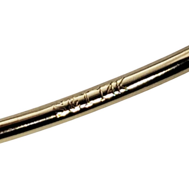 Metal Late 20th Century 14k Yellow Gold and Diamond Teardrop Open Wire Cuff Bracelet For Sale - Image 7 of 8