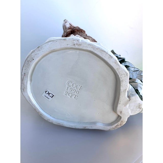 Green Fitz & Floyd Russian Wilderness Santa Claus & Bear Pitcher 2Qt For Sale - Image 8 of 8