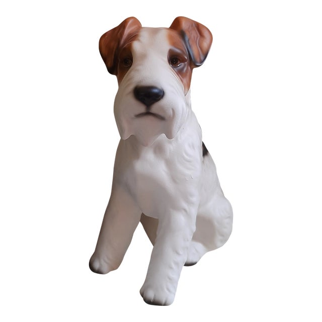 Fox Terrier Porcelain Dog Figurine XXL Japan For Sale