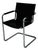 Vintage Italian Visitor Chair in Black Leather by Marcel Breuer, 1980s For Sale