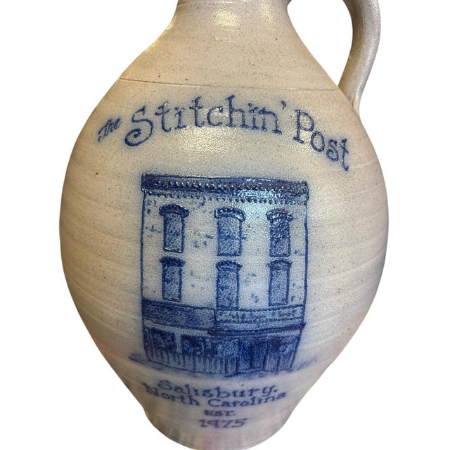 Rowe Pottery 2 Gallon Salt Glazed Stoneware Jug – Stitchin’ Post Salisbury Nc Commemorative For Sale - Image 4 of 9