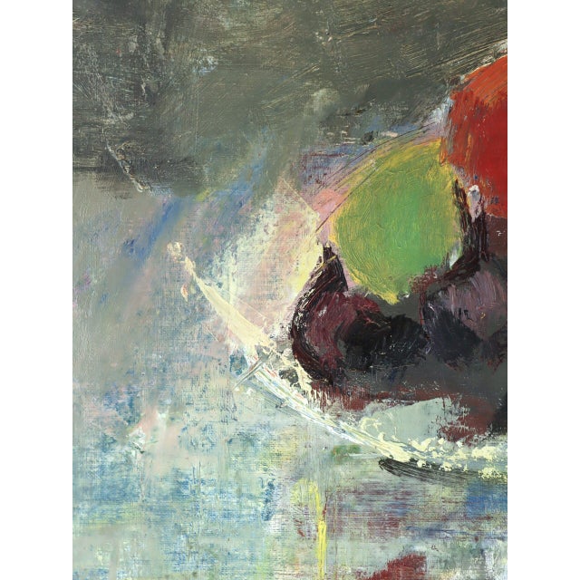 Red Mid-Century Modern 'Painterly Harvest' Vintage Swedish Abstract Still Life Oil Painting, Framed For Sale - Image 8 of 10