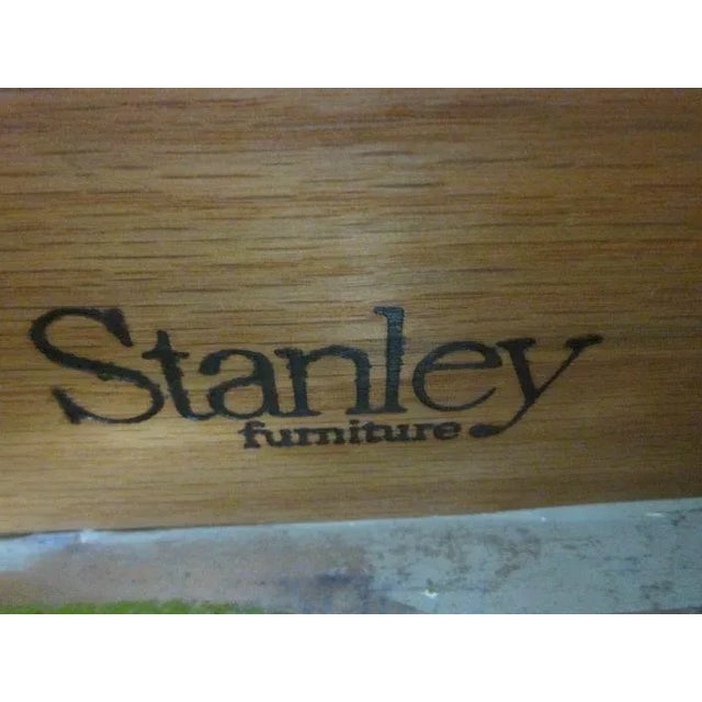 1970s Vintage Mid Century Desk by Stanley Four Drawer Ivory and Green For Sale - Image 9 of 12