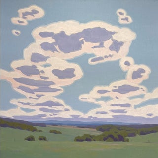 Endless Return by Michael Magrin | Oil on Linen Landscape with clouds and rolling hills For Sale