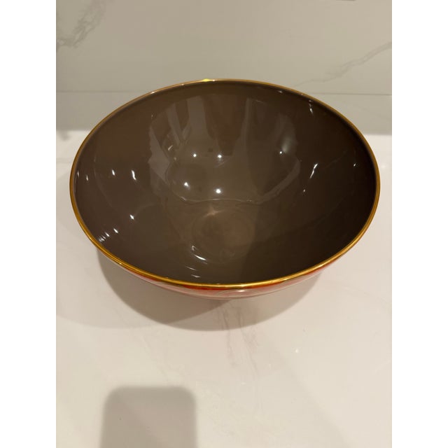 Fortuny L’objet Pour Fortuny “Fortuny | Venezia” Orange & Gold Serving/Decorative Bowl - Made Exclusively for Neiman Marcus For Sale - Image 4 of 7