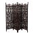 Walnut Stain Floral Folding Screen For Sale
