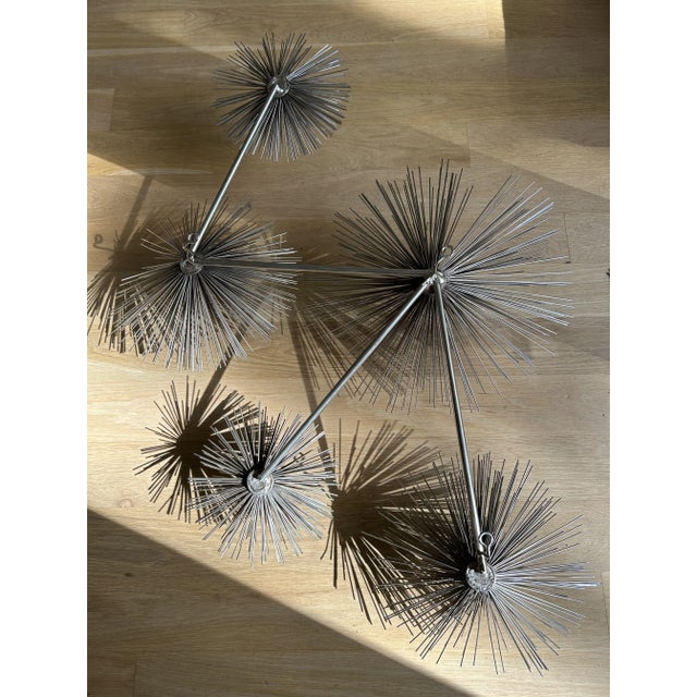 Light Gray Pair of 1970s Curtis Jeré Sea Urchin Wall Sculptures For Sale - Image 8 of 12