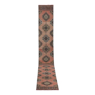 Turkish Oushak Extra Long Runner - Stair Tread 2'6'' X 21'2'' For Sale