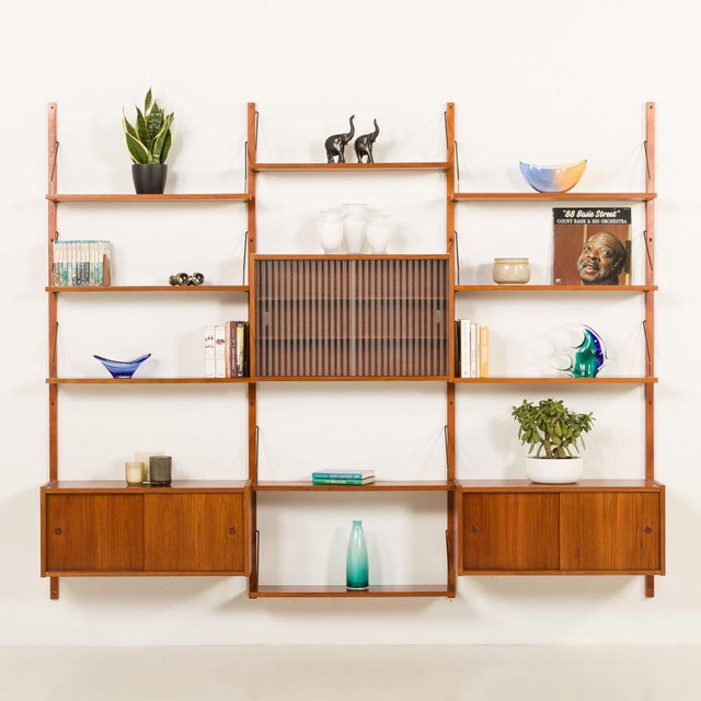 Poul Cadovius Vintage Scandinavian Teak Wall Unit by Poul Cadovius, 1960s For Sale - Image 4 of 17