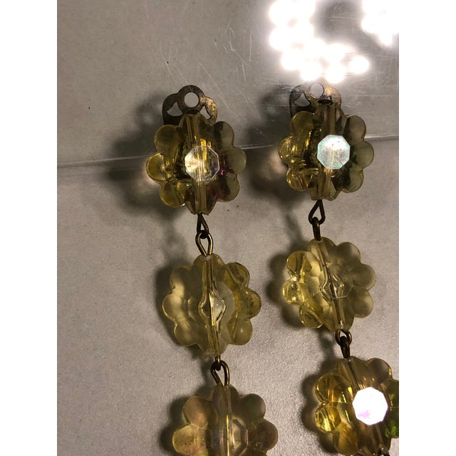 Yellow 1960s Pair of Austrian Yellow Floral Lucite Dangle Earrings For Sale - Image 8 of 9