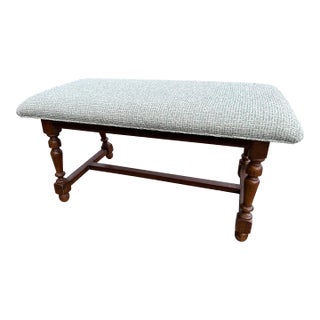Newly Upholstered English Bench For Sale