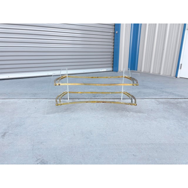 1970s Mid Century Lucite and Glass Coffee Table Styled After Charles Hollis Jones For Sale - Image 9 of 13