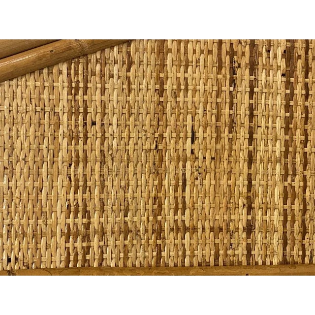 Wicker and Bamboo Mirror, 1970s For Sale - Image 4 of 8