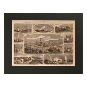 1860 English Newspaper - the Illustrated London News, Nov 17 1860 (Recto-Verso, Coloured) Matted
