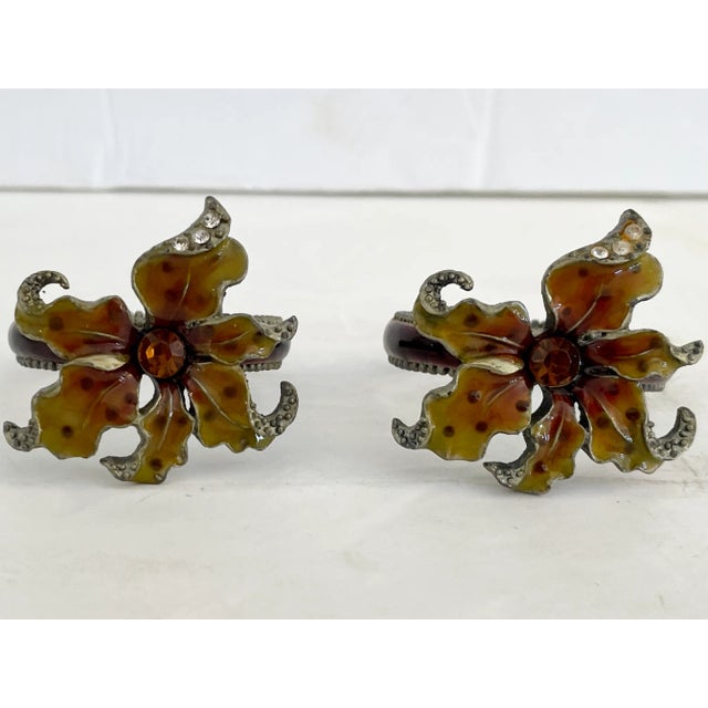 Pink and Red Flowers Napkin Rings - Set of 12 For Sale - Image 10 of 13