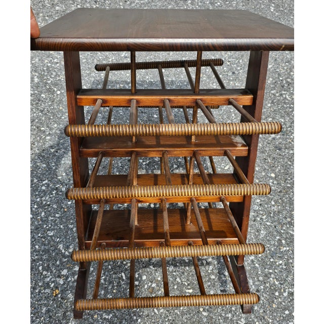 1950s 1950s Bucciarelli Itallian Bobbin and Spindle Pine Magazine Rack and Side Table For Sale - Image 5 of 6