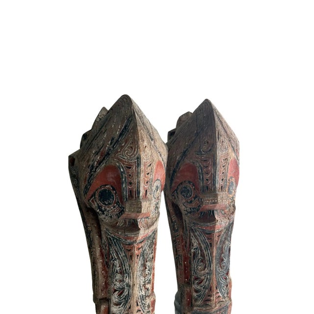 Pair of Antique Singa Sculptures, Batak Tribe Sumatra, Early 20th Century For Sale - Image 4 of 7