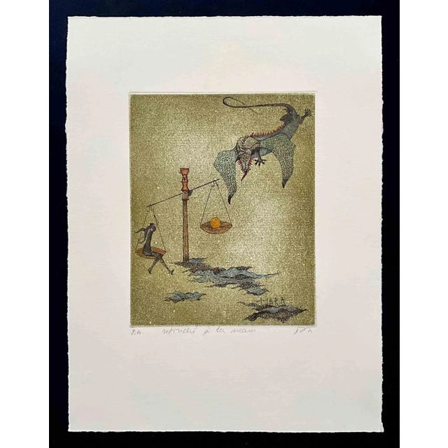 Ossi Czinner, Zodiaco: Bilancia, Etching, 1990 For Sale