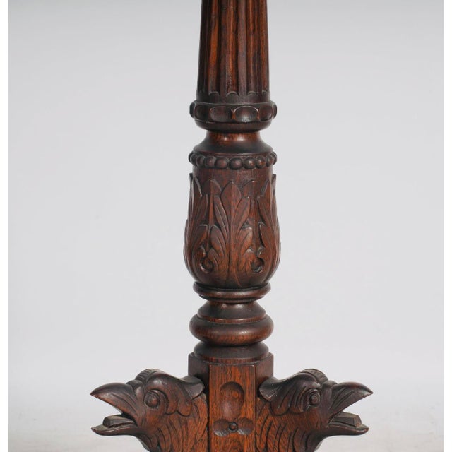 19th-Century Continental Carved Oak Adjustable Music Stand With Griffin Base For Sale - Image 4 of 7