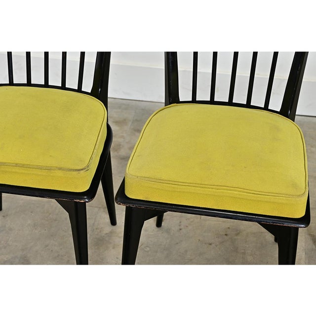 French Set of Four Mid-Century Dining Chairs Attributed to Charles Ramos For Sale In Baton Rouge - Image 6 of 13