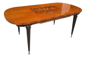 1940s French Art Deco Exotic Macassar Ebony Writing Desk / Dining Table