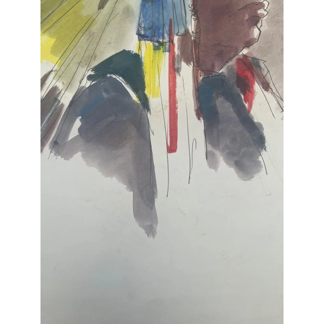 Paper Vintage Native American Male Portrait on Paper For Sale - Image 7 of 8