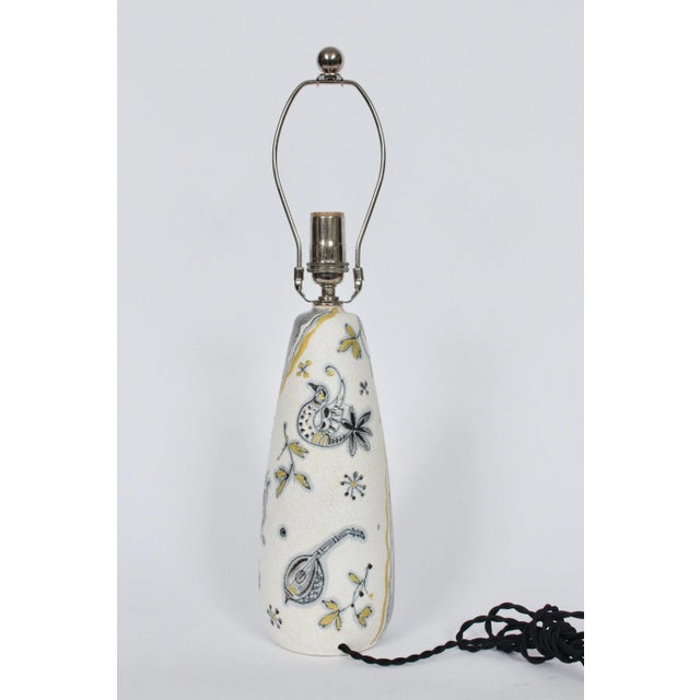 Mid 20th Century Fratelli Fanciullacci Hand Painted Art Pottery Table Lamp For Sale - Image 11 of 13