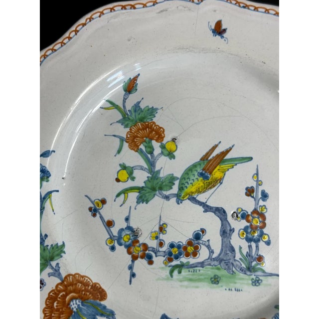 Italian Faience Piatto Uccellino Plates, 1800s, Set of 4 For Sale - Image 4 of 10