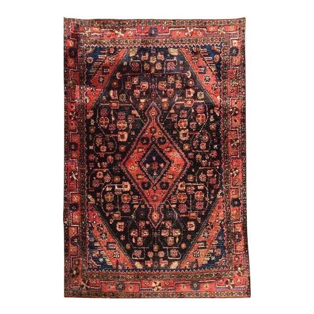 Antique Hand-Knotted Turkish Rug, Wool Floral Design, 1940 For Sale