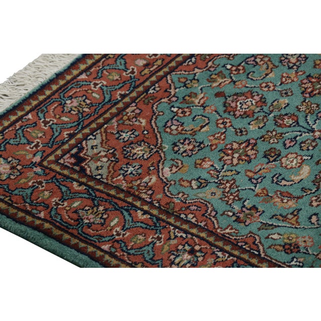 Rug & Kilim’s Kashan Style Runner Rug in Red and Blue With Geometric Patterns For Sale In New York - Image 6 of 7