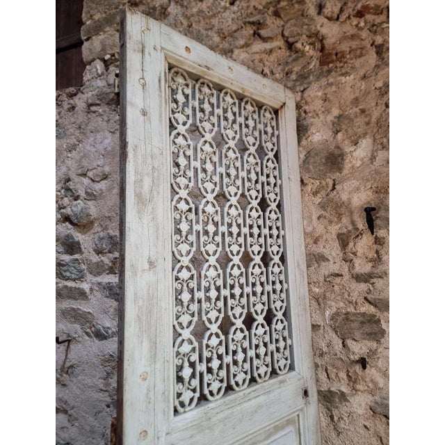 Antique Oak Front Door with Cast Iron Grill, 1890s For Sale - Image 15 of 18