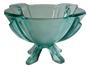 Art Deco Footed Glass Bowl from Stölzle, Austria, 1930s