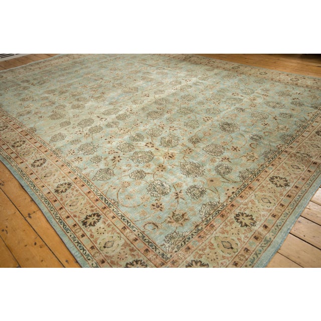 1960s Vintage Distressed Meshed Carpet - 9'9" X 12'11" For Sale - Image 5 of 12