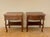 Spanish Wood Bedside Tables with Drawers and Lower Shelves, 1940s, Set of 2 For Sale - Image 4 of 12