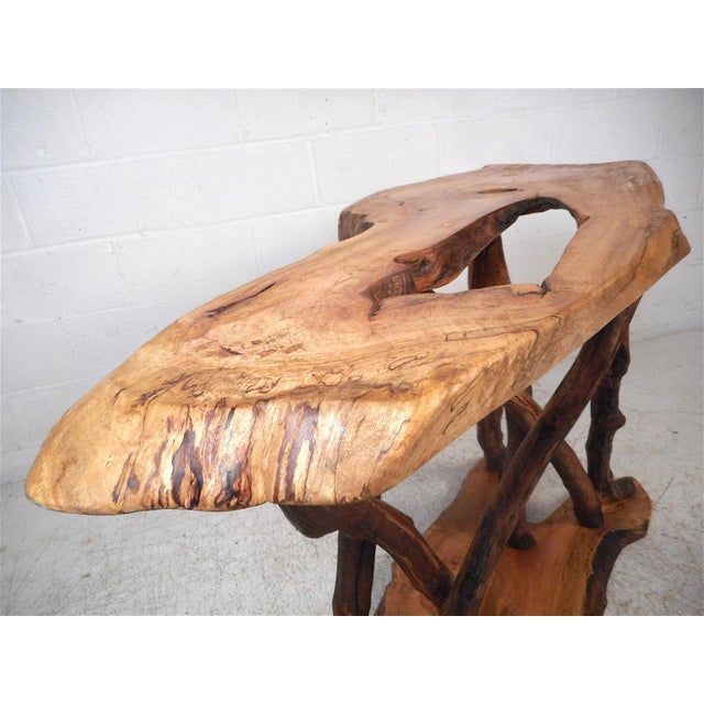 Vintage Live-Edge Console Table For Sale In New York - Image 6 of 13