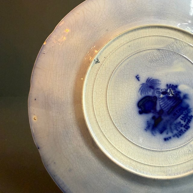 Antique English "Oriental" Transferware Plate by New Wharf Pottery For Sale - Image 13 of 17