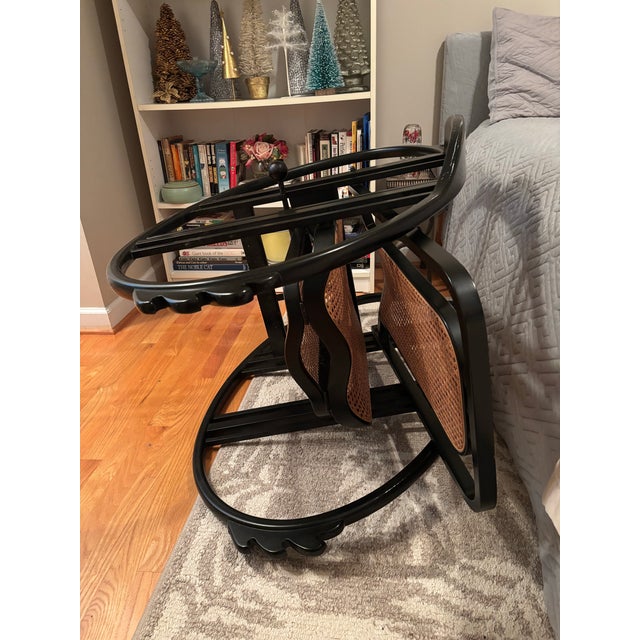 Attributed to Joseph Hoffmann No. 267 “Egg” Rocking Chair Original Woven Webbing Intact - From the Austrian Modernist Design Period For Sale - Image 11 of 12
