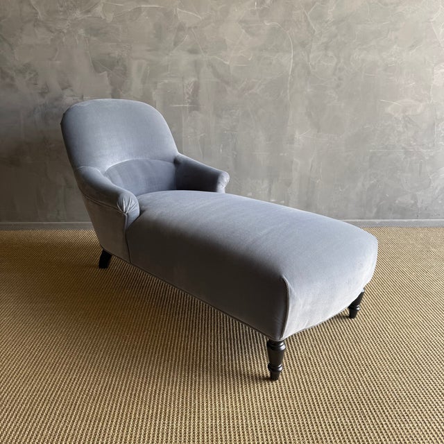 Napoli Chaise Lounge in Velvet For Sale In Los Angeles - Image 6 of 12