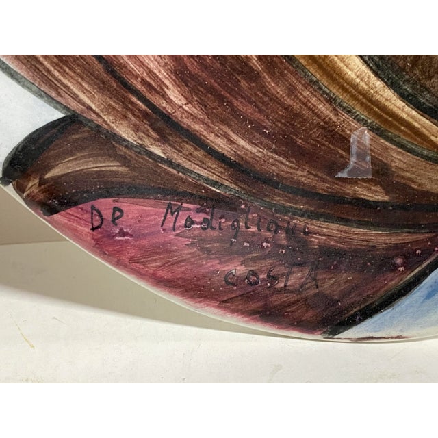 Amedeo Clemente Modigliani Vintage Italian Pottery Modigliani Lady Wall Hanging Plaque For Sale - Image 4 of 7