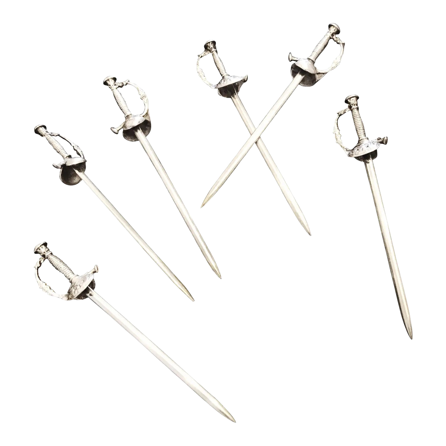 1960s Tiffany & Co Sterling Silver Cocktail Swords - Set of 6