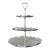 Mid 20th-Century Hand Forged Aluminum “Atomic” Swirl Design Three-Tier Centerpiece Tray For Sale
