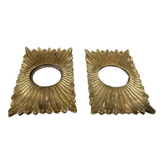 Hollywood Regency Sunburst Door Rosettes or Escutcheon Backplates For Sale